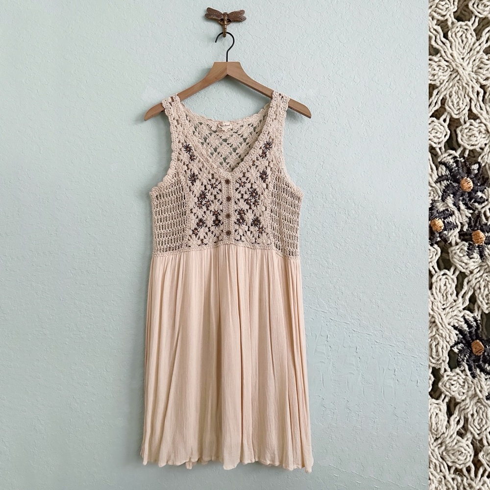 Hem & Thread•Boho Crocheted Dress•Sleeveless•Womens